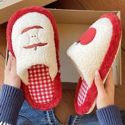 SHO-APPLEรองเท้าสลิปเปอร์ slipper ลายแอปเปิ้ล รองเท้าใส่ในบ้าน พื้นนิ่มมาก รองเท้าสไตล์เกาหลี รองเท้าสวม รูปที่ 5