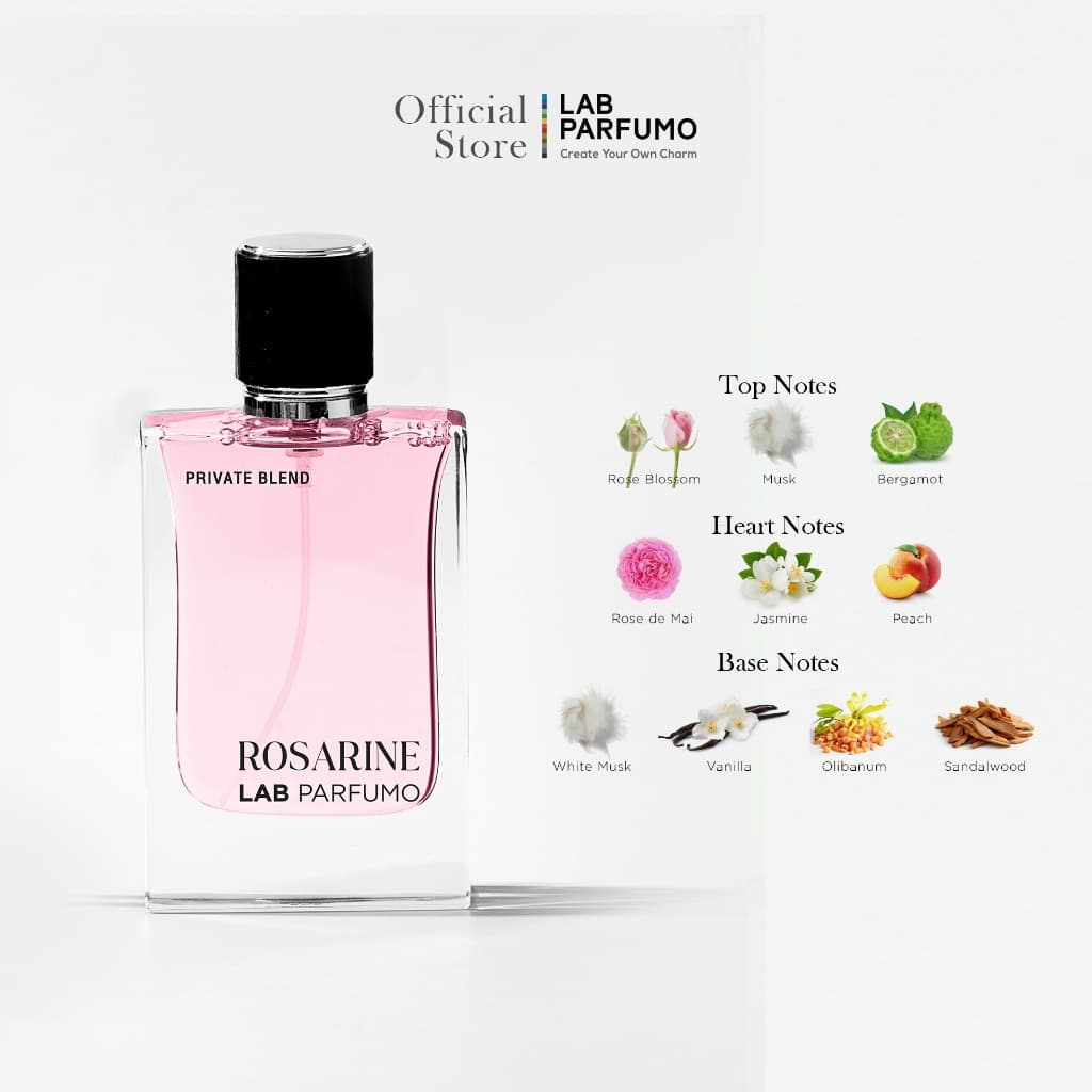 LAB PARFUMO Rosarine น้ำหอมสำหรับผู้หญิง ดอกไม้แป้งละมุนแห่งความสง่างาม รูปที่ 2