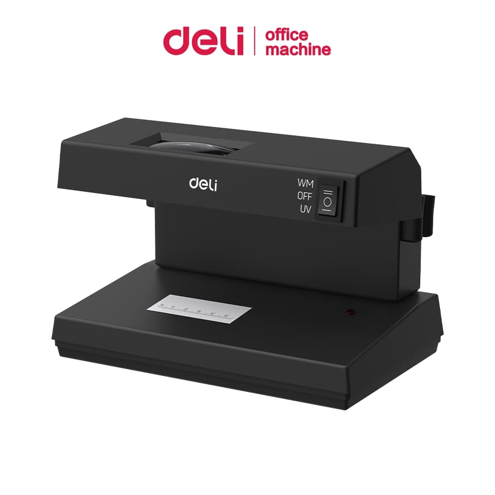 Deli เครื่องตรวจธนบัตร เครื่องตรวจแบงค์ปลอม เลนส์ขยาย ฉายไฟ 2 โหมด UV/ตรวจลายน้ำ Currency Detector