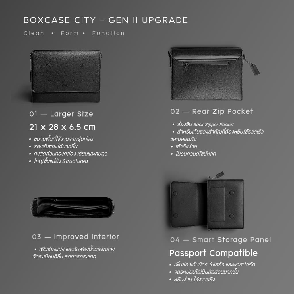 AGENTLE - BOXCASE CITY | กระเป๋าแมสเซนเจอร์ทรงกล่องสี่เหลี่ยมผู้ชาย รูปที่ 5
