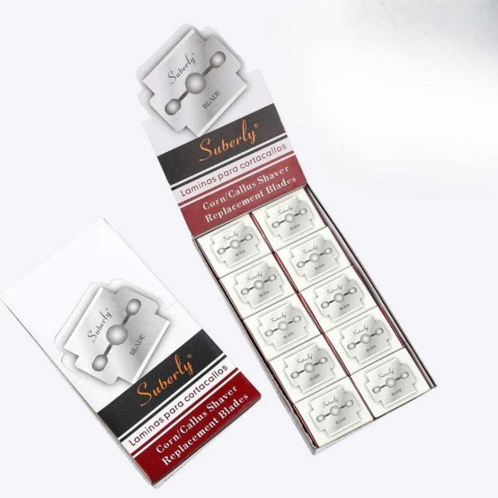 BLADEใบมีด 100 ชิ้น สำหรับใส่ ที่ขูดเท้า ที่ขัดส้นเท้าแตก ใบมีด suberly ขนาด2.5 x 2.1 cm.ใบมีดสแตนเลส คม อย่างดี รูปที่ 7
