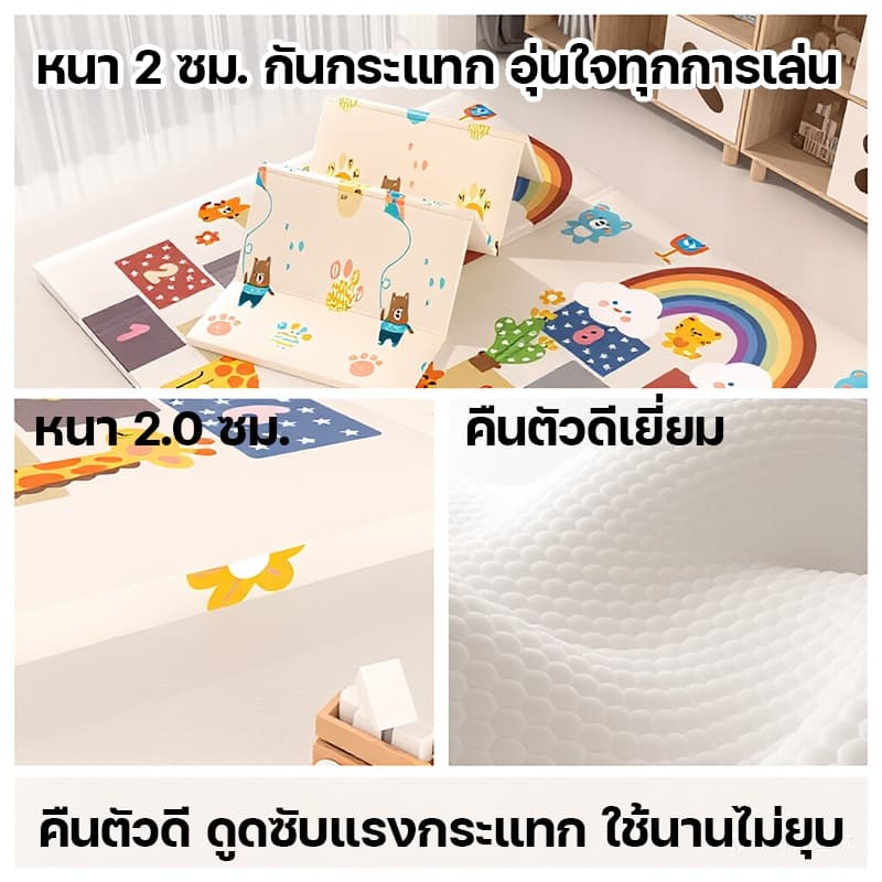 ถึงวันรุ่งขึ้นเบาะรองคลาน XPEหนา 2.5 ซม. 180x200ซม. กันกระแทกไม่ลื่น พับเก็บง่ายไม่กินพื้นที่ เบาะรองคลานแบบหนา รูปที่ 3
