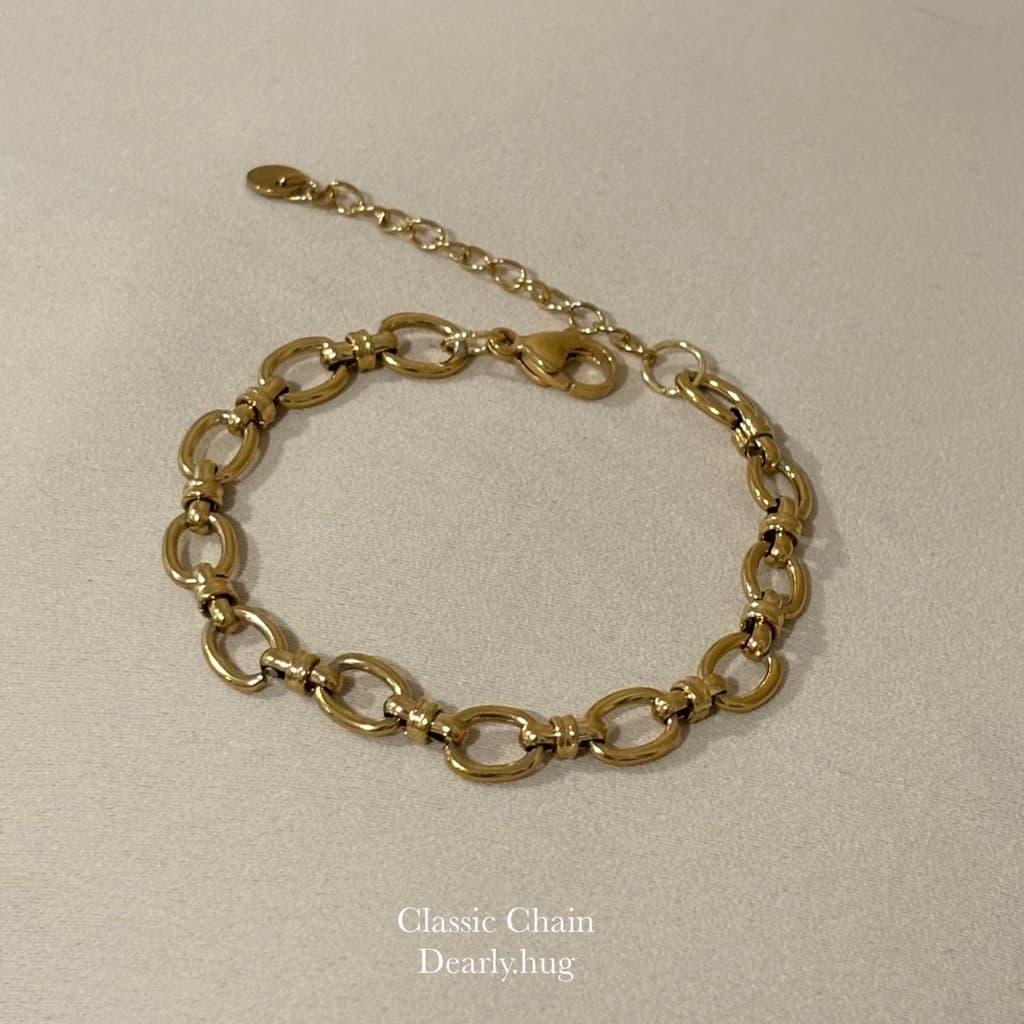 Dearly.Hug- Gold Braclet สีทอง สร้อยข้อมือสแตนเลส รูปที่ 3