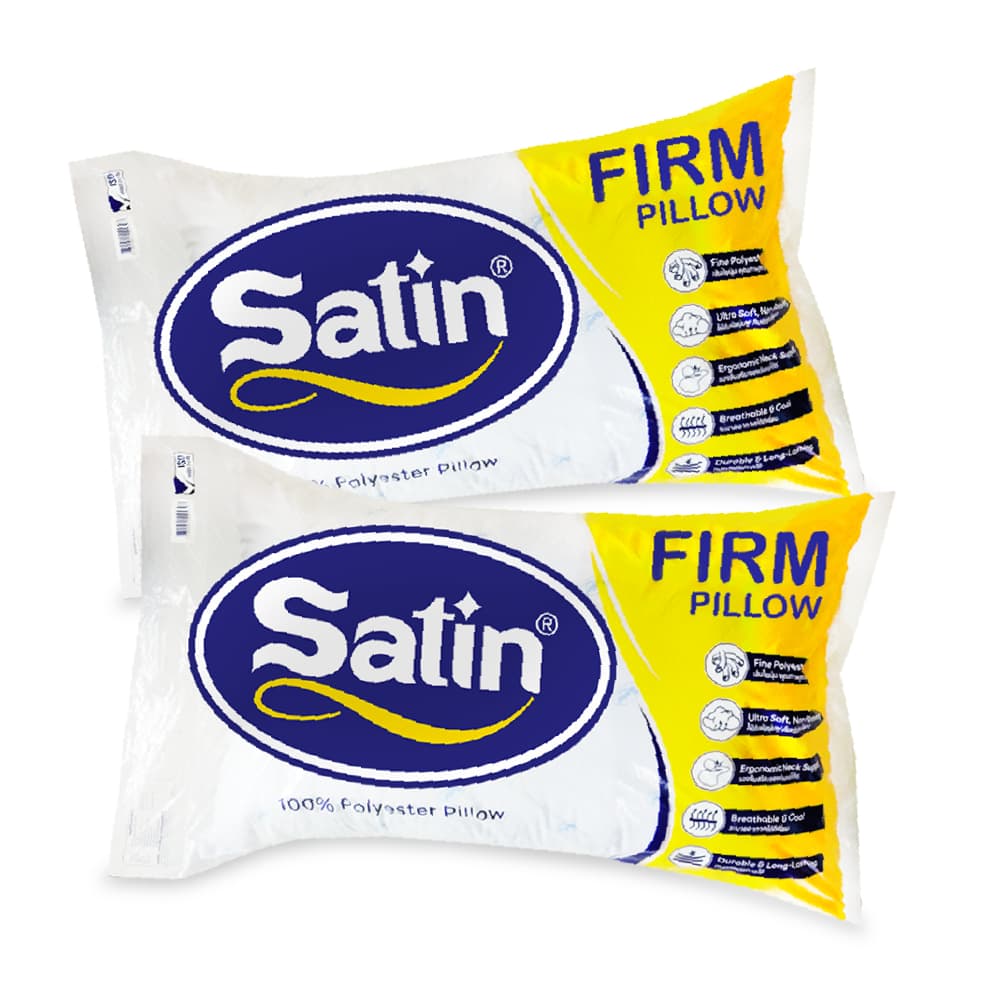 Satin หมอนหนุนใยสังเคราะห์เกรดA ขนาดมาตรฐาน 19” x 29” แพ็คคู่สุดคุ้ม ผลิตใหม่ล่าสุด รูปที่ 1