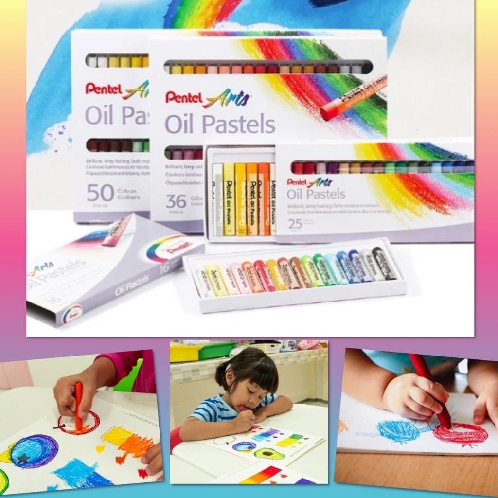 สีเทียน Oil Pastels ปลอดสารพิษ วาดภาพ ระบายสี งานศิลปะ รุ่นอัพเกรด เนื้อสีเนียนนุ่ม เขียนระบายง่าย สีสดใส ติดกระดาษ รูปที่ 1