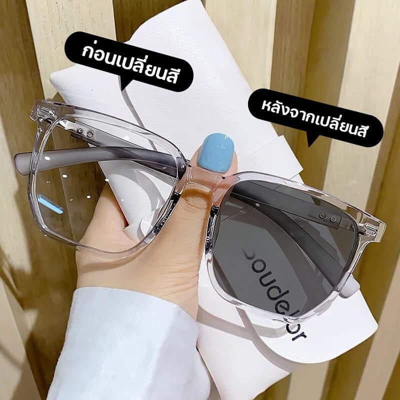 แว่นสายตาสั้น เลนส์ออโตเมติก ออกแดดเปลี่ยนสี UV400 กรองแสง ผญ ลนส์ออโต้ กรองแสงสีฟ้า รูปที่ 5