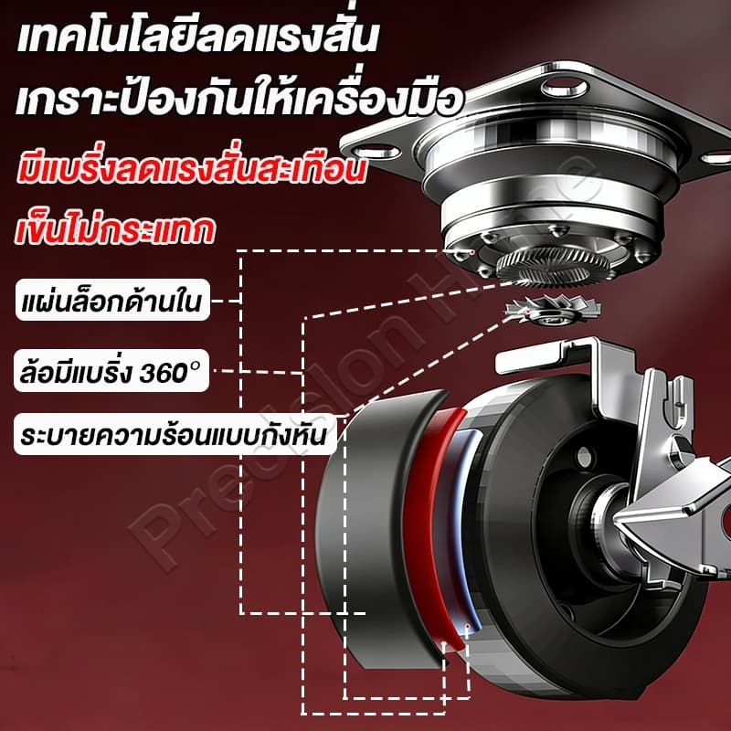 ชั้นวางเครื่องมือ ชั้นวางของ ชั้นเก็บของ รถเข็นเครื่องมือช่าง3ชั้น วัสดุโลหะ รับน้ำหนักได้500KG รูปที่ 7