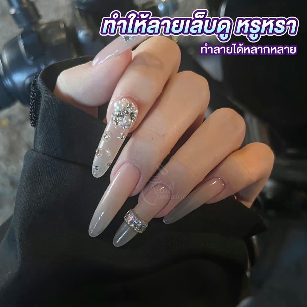 เพชรติดเล็บทรงแท่งมินิ 2×4 mm เพชรตกแต่งเล็บ ทรงสี่เหลี่ยมผืนผ้าขนาดมินิ ประกายแสงสวยเหมือนคริสตัล รูปที่ 9