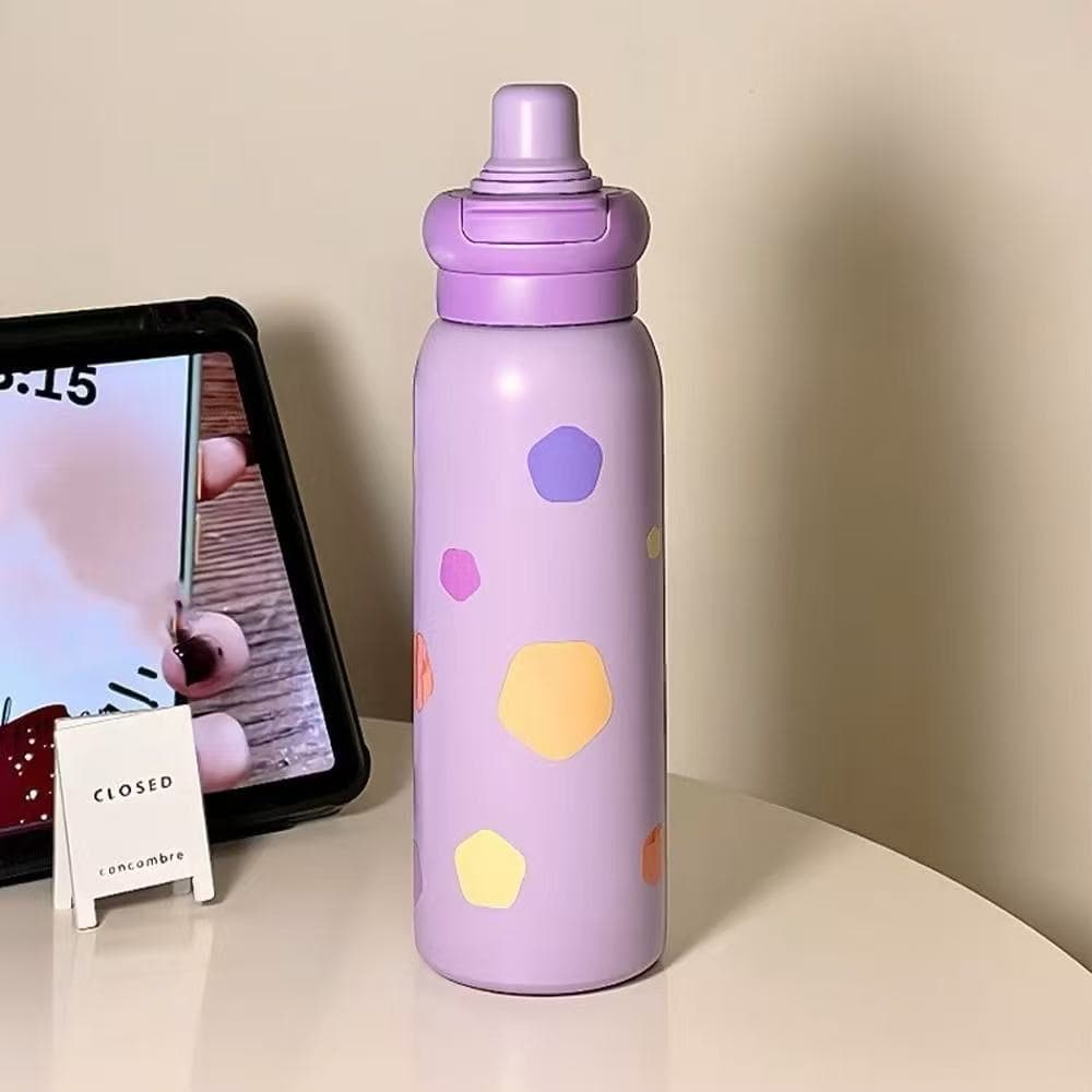 กระติกน้ำลายการ์ตูน 650ML ขวดน้ำอย่างดี SUS316 เก็บเย็น/ร้อนได้ ทนทาน ไม่มีใอน้ำ มีหลอด มีฝาปิด ขวดน้ำพกพาน่ารักๆส่งเร็ว รูปที่ 2