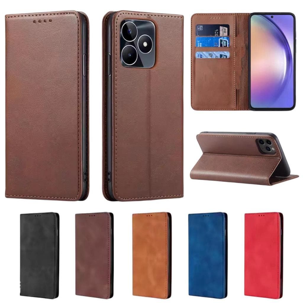 เคสฝาพับ กระเป๋าหนัง เปิดปิด สำหรับ OPPO Realme C51 C53 C55 Note50 Realme C61 C63 Note60 เคสกันกระแทก มีช่องใส่บัตร รูปที่ 1