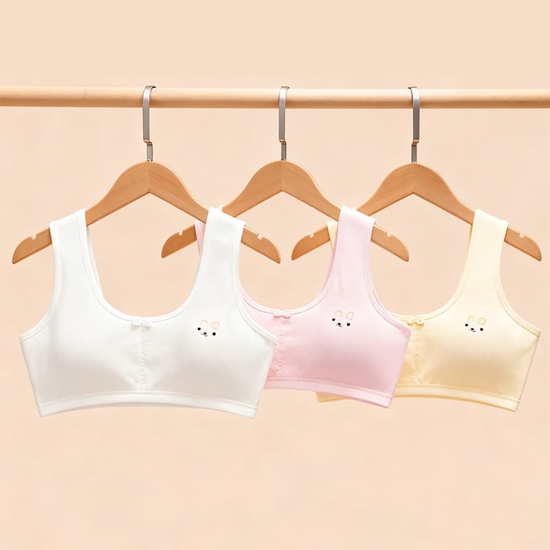 เสื้อชั้นในเด็ก ชุดชั้นในเด็กผู้หญิง 8-15 ขวบ เสื้อกล้ามเด็ก มีฟองน้ำ ถอดได้ รูปที่ 3