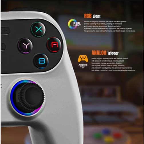 Neolution Cloud Control จอยเกมส์ไร้สาย ไฟRGB 3ระบบ แบต600mahใช้กับ PC/Android/iOS/Nintendo Analog Trigger ของแท้ศูนย์ไทย รูปที่ 7