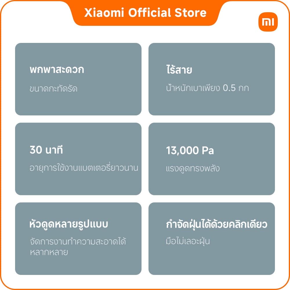 Xiaomi Vacuum Cleaner mini รับประกัน 12 เดือน รูปที่ 2