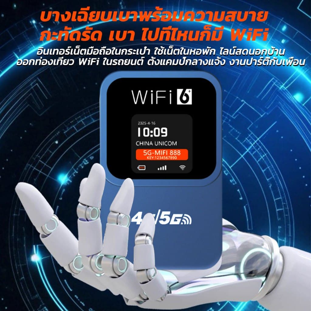 ไวไฟพกพา 2800mbps 4G/5G WIFI พกพาสะดวก รองรับทุกซิม เน็ตความเร็วสูงไม่จำกัด ไวไฟพกพาใส่ซิม โมบายไวไฟ รูปที่ 9