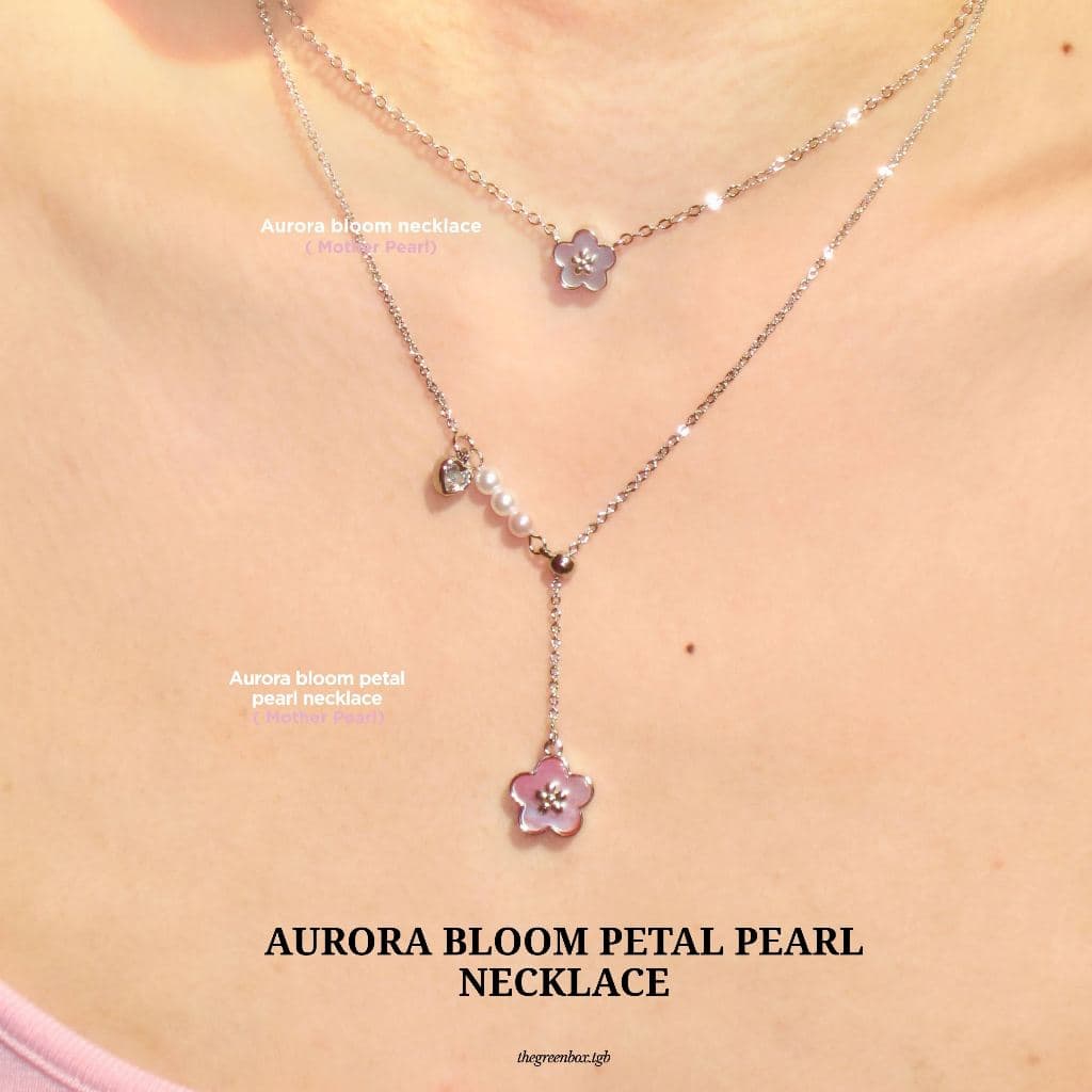 สร้อยคอ Aurora Bloom Petal Pearl Necklace วัสดุพิเศษ Mother of Pearl - The Green Box รูปที่ 5