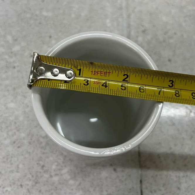 แก้วกาแฟ แก้วน้ำทรงสูง แก้วดื่มชา สีขาวเงา ทำจากเซรามิกเนื้อดี เข้าไมโครเวฟได้ รูปที่ 3