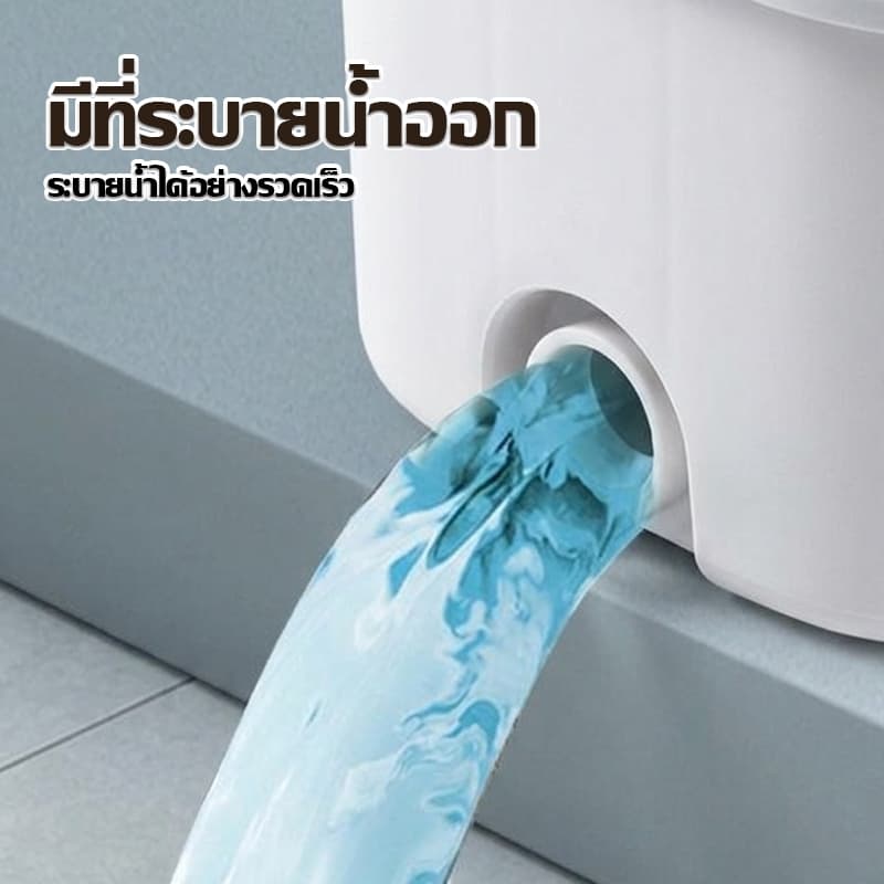 HOMESTIC ถังปั่นไม้ม็อบถูพื้น ไม้ถูพื้น Spin Mop ถังปั่นสแตนเลส หมุนได้ 360° พร้อมผ้าถูพื้น รูปที่ 5