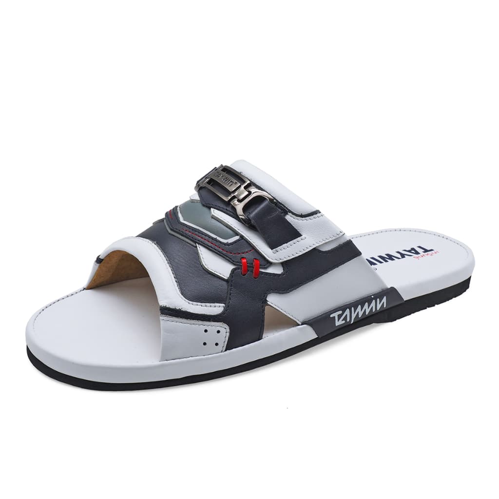 TAYWINแท้ เทวินทร์แท้ รองเท้าแตะพื้นบาง SKN-01 Size39-46 หนังนิ่มขาว-นิ่มกรมท่า-นิ่มเทา รูปที่ 1
