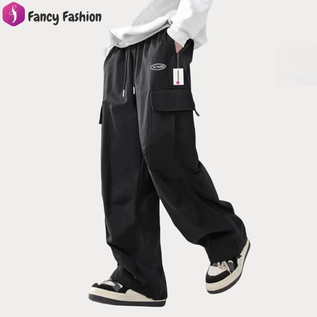 Fancy Fashion กางเกงคาร์โก้ขายาวลําลอง กางเกงคาร์โก้ขากว้างผู้ชาย กางเกงทรงตรงทรงหลวมลำลองอินเทรนด์ใหม่ รูปที่ 2
