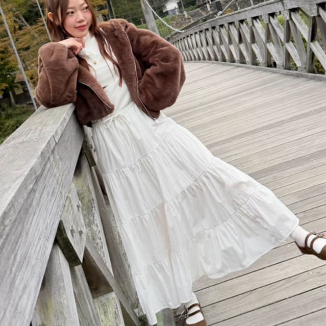 TheBlancPale : Oren skirt กระโปรงระบาย ชั้นๆ ผ้าไม่ยับ กระโปรงผ้าไม่ต้องรีด รูปที่ 3