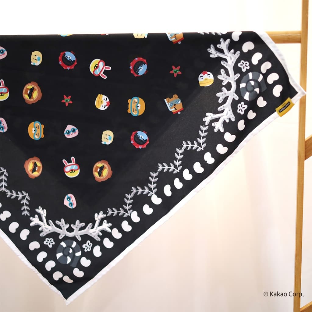 ใหม่ Kakao Friends ผ้าโพกศีรษะ ผ้าเช็ดหน้า ขนาด 24x24 นิ้ว Collection Under the Sea รูปที่ 8