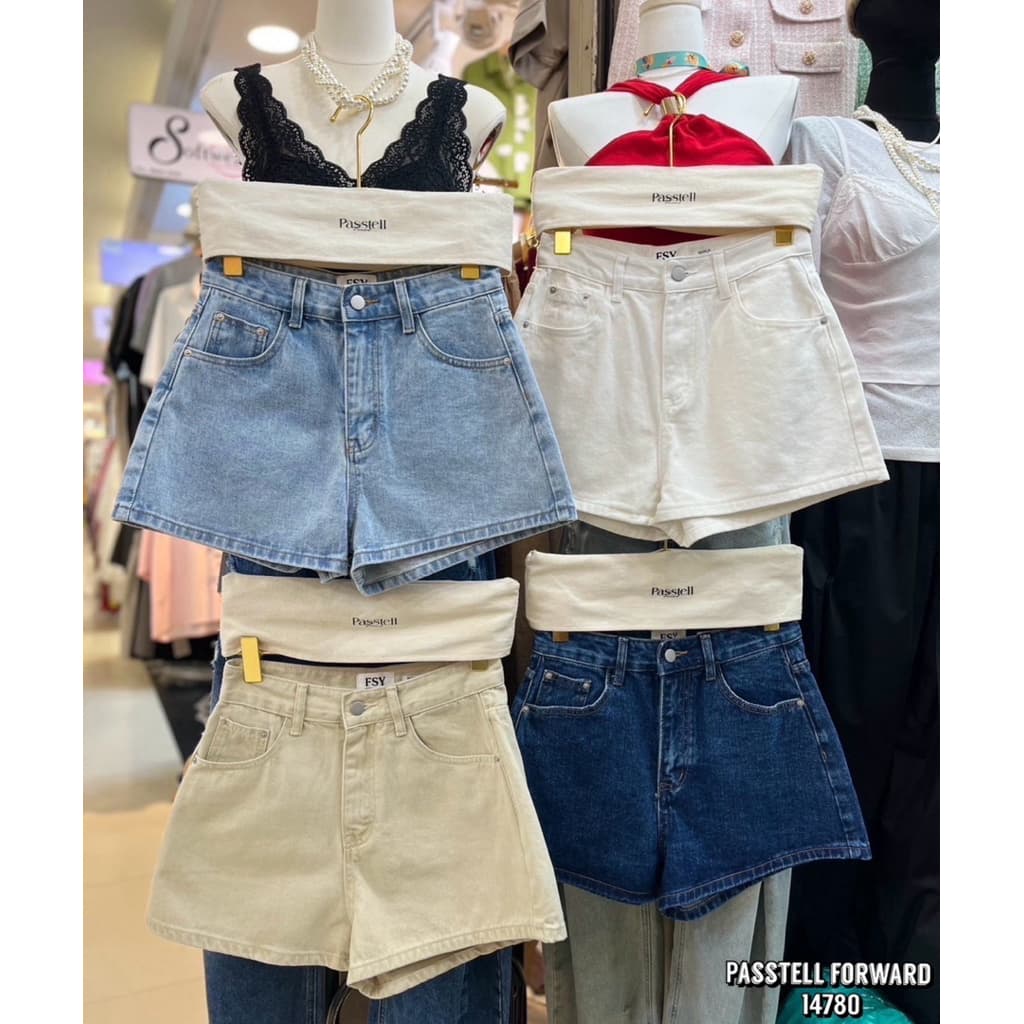 FSY 62028 Korea basic shorts denim jeans ขาสั้นยีนรุ่นใหม่ทรงสวย รูปที่ 5