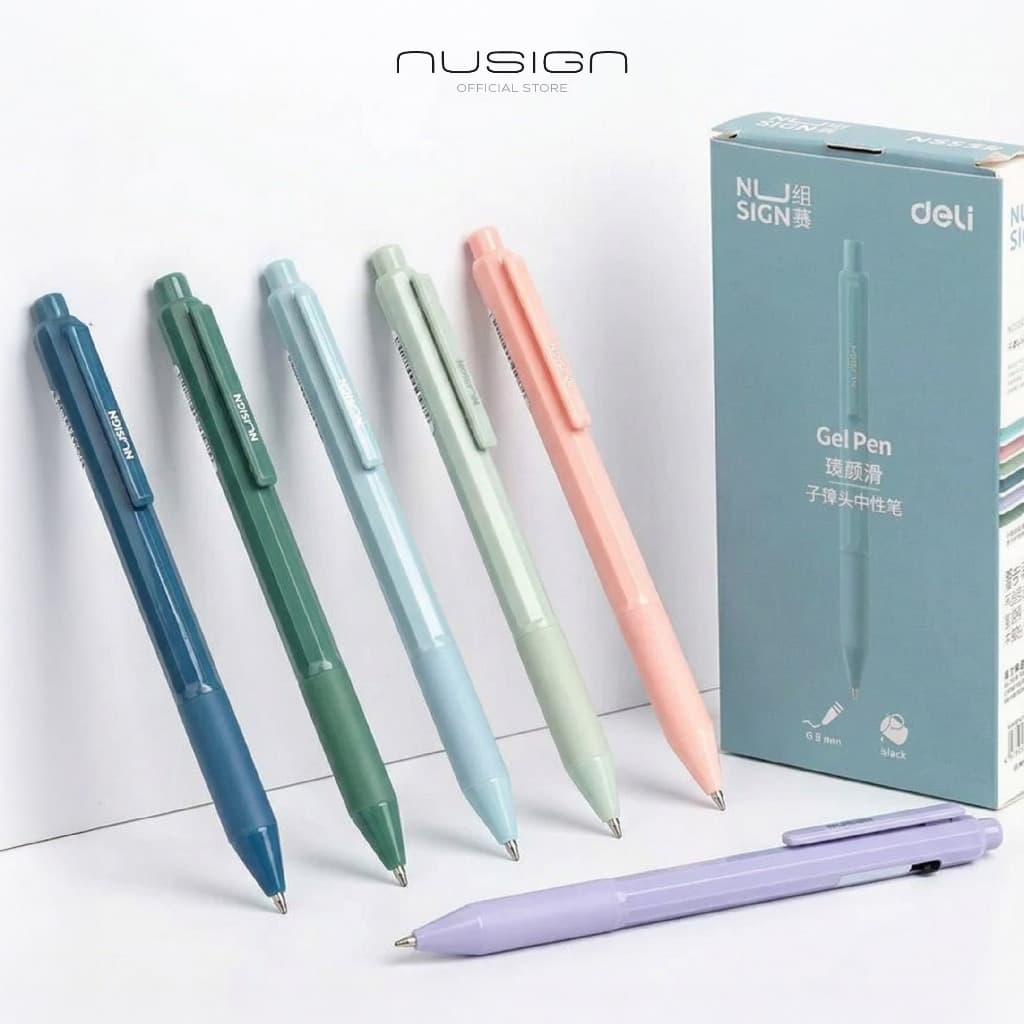 ปากกาเจล Deli รุ่น NS559 ปากกาแบบกด หมึกดำ เขียนลื่นขนาดเส้น 0.5mm รูปที่ 1