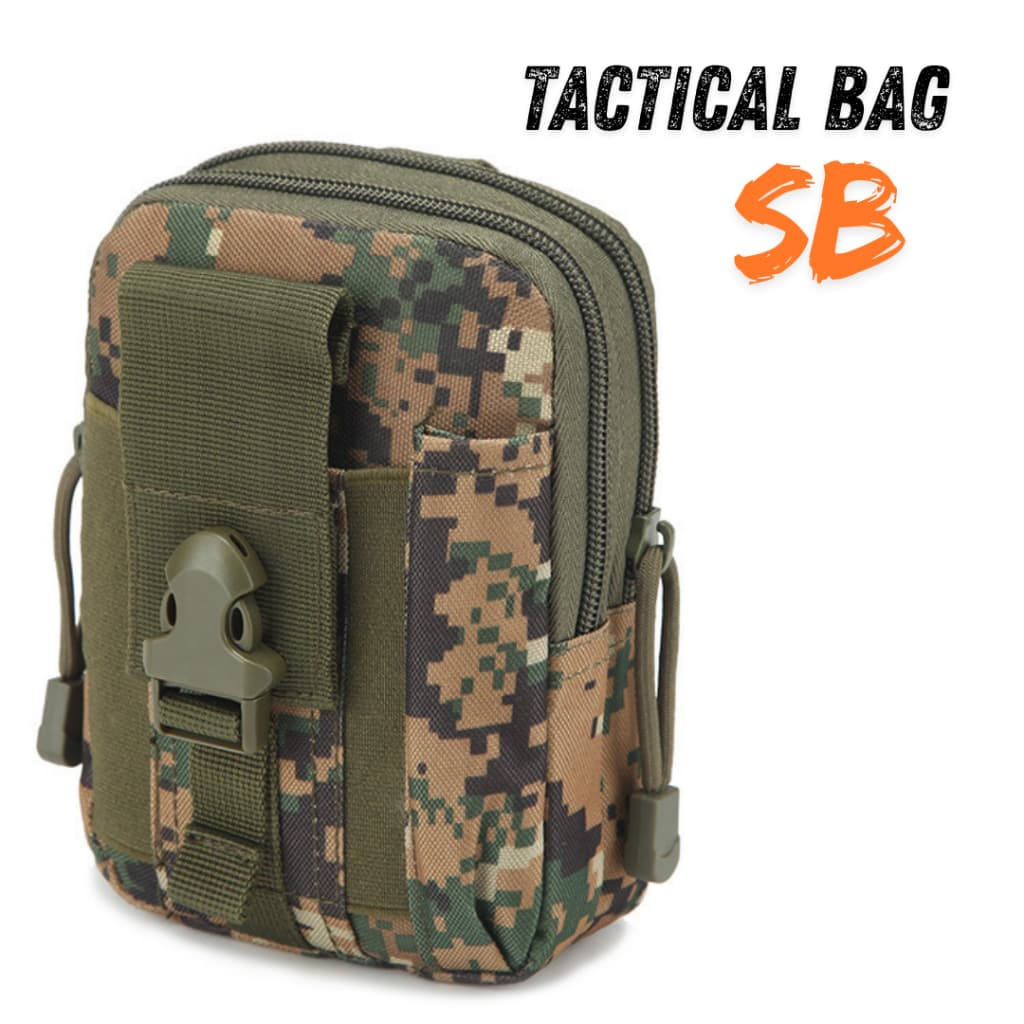 SB กระเป๋าร้อยเข็มขัด สีดำ ผ้าไนล่อน กระเป๋าใส่โทรศัพท์ สไตล์แทคติคอล ทหาร แคมป์ปิ้ง เดินป่า รูปที่ 8