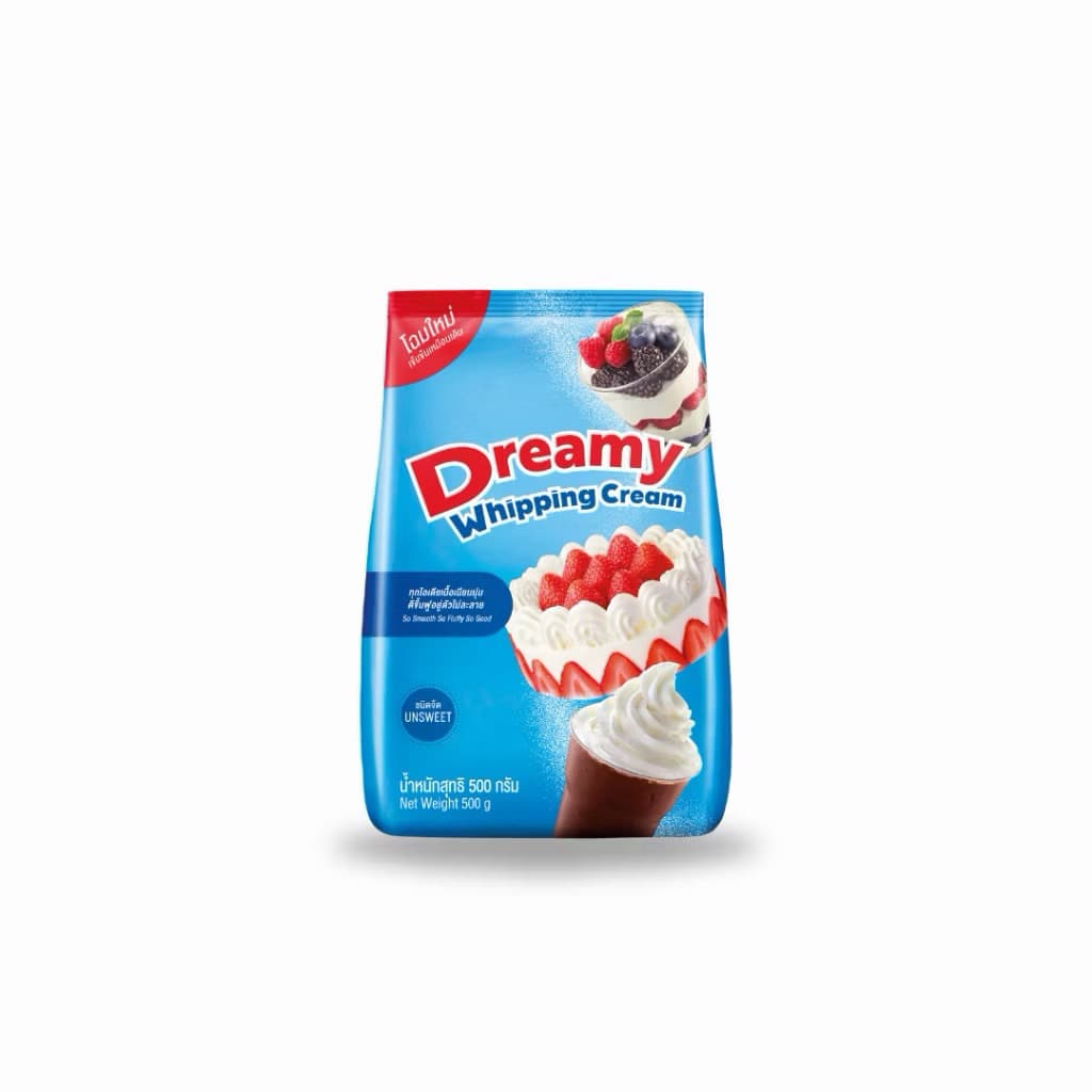 วิปปิ้งครีม ดรีมมี่ สีฟ้า Dreamy Whipping Cream ขนาด 500 กรัม รูปที่ 1
