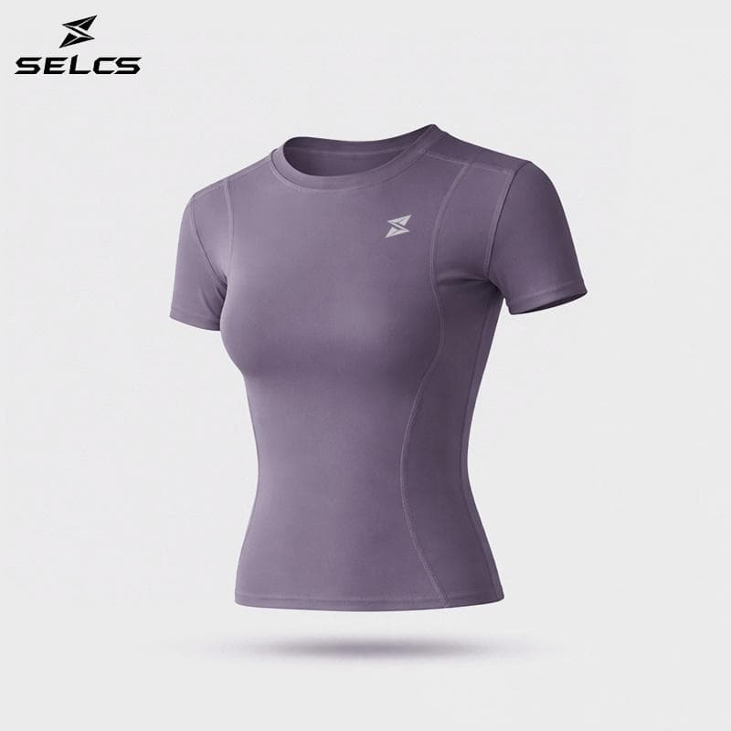 SELCS เสื้อยืดออกกำลังกายผู้หญิง ทรงสวยเข้ารูป ผ้ายืดหยุ่นได้ดี ระบายอากาศ แห้งเร็ว Size S-XXL รูปที่ 8