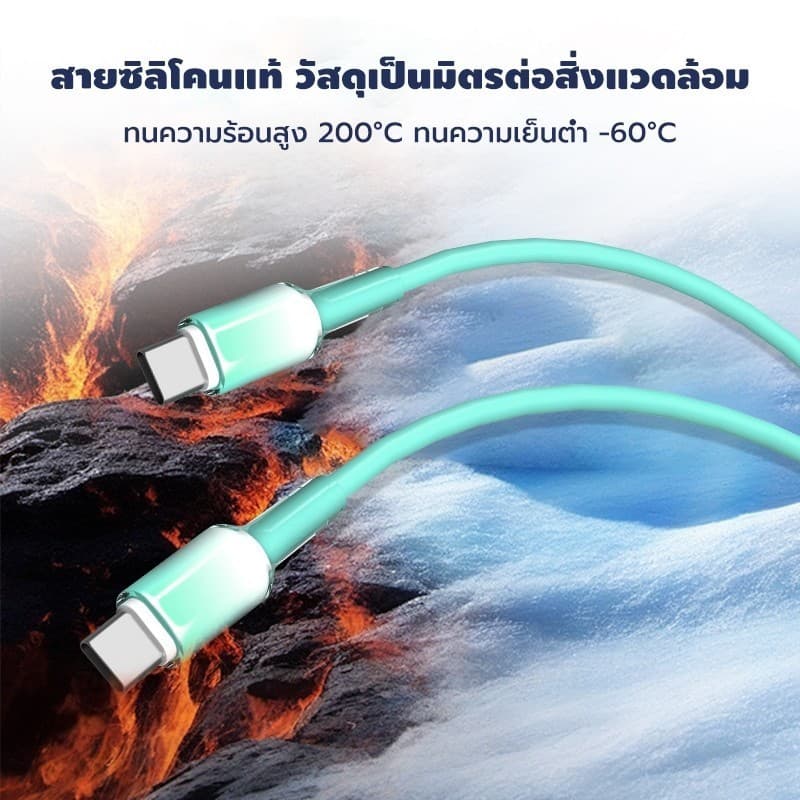 ชาร์จไว PD 30W สายชาร์จ สีพาสเทล สายชาต หัวชาร์จ Fast Charge การรับประกัน 1 ปี รูปที่ 5