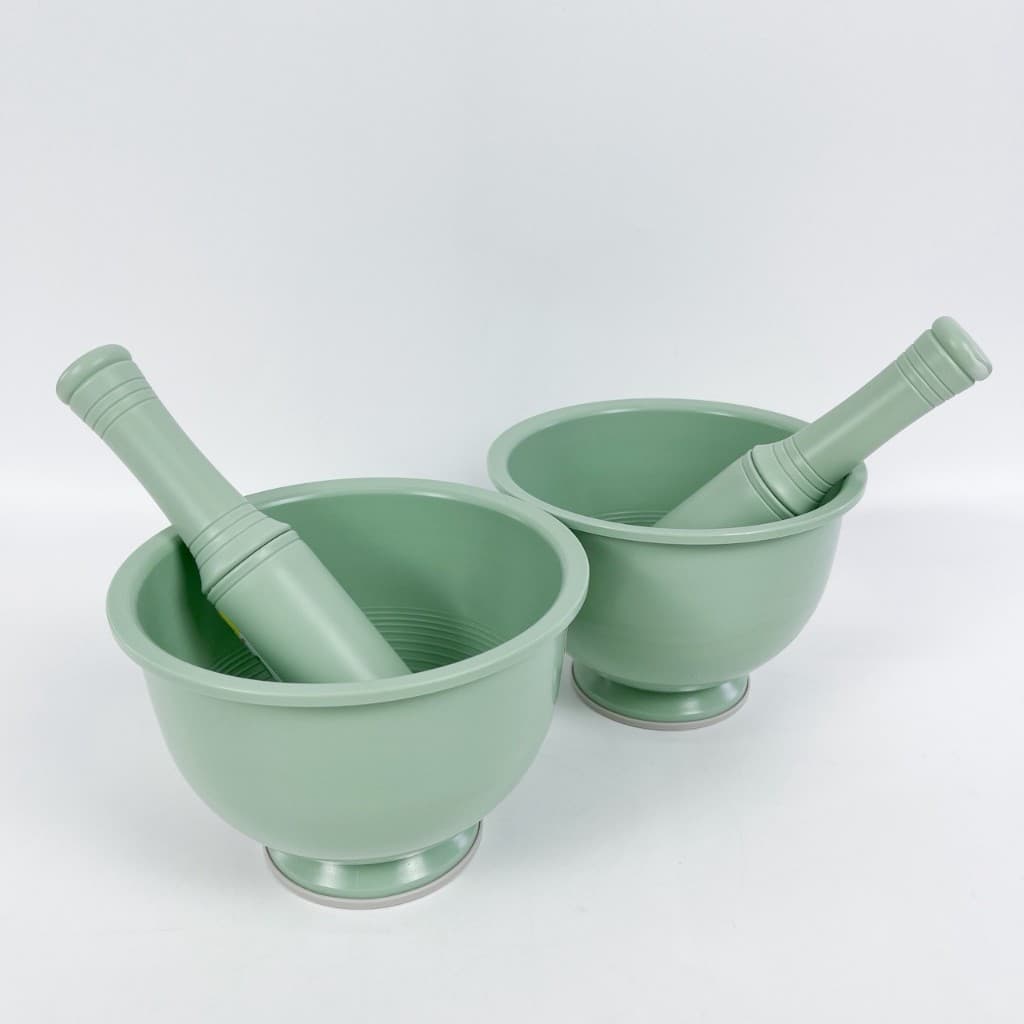 เซ็ทครกพลาสติกเกาหลี ครกพร้อมสาก สีมิ้นต์พาสเทล น้ำหนักเบา ไม่ขึ้นรา Plastic Mortar Set 절구통 รูปที่ 2