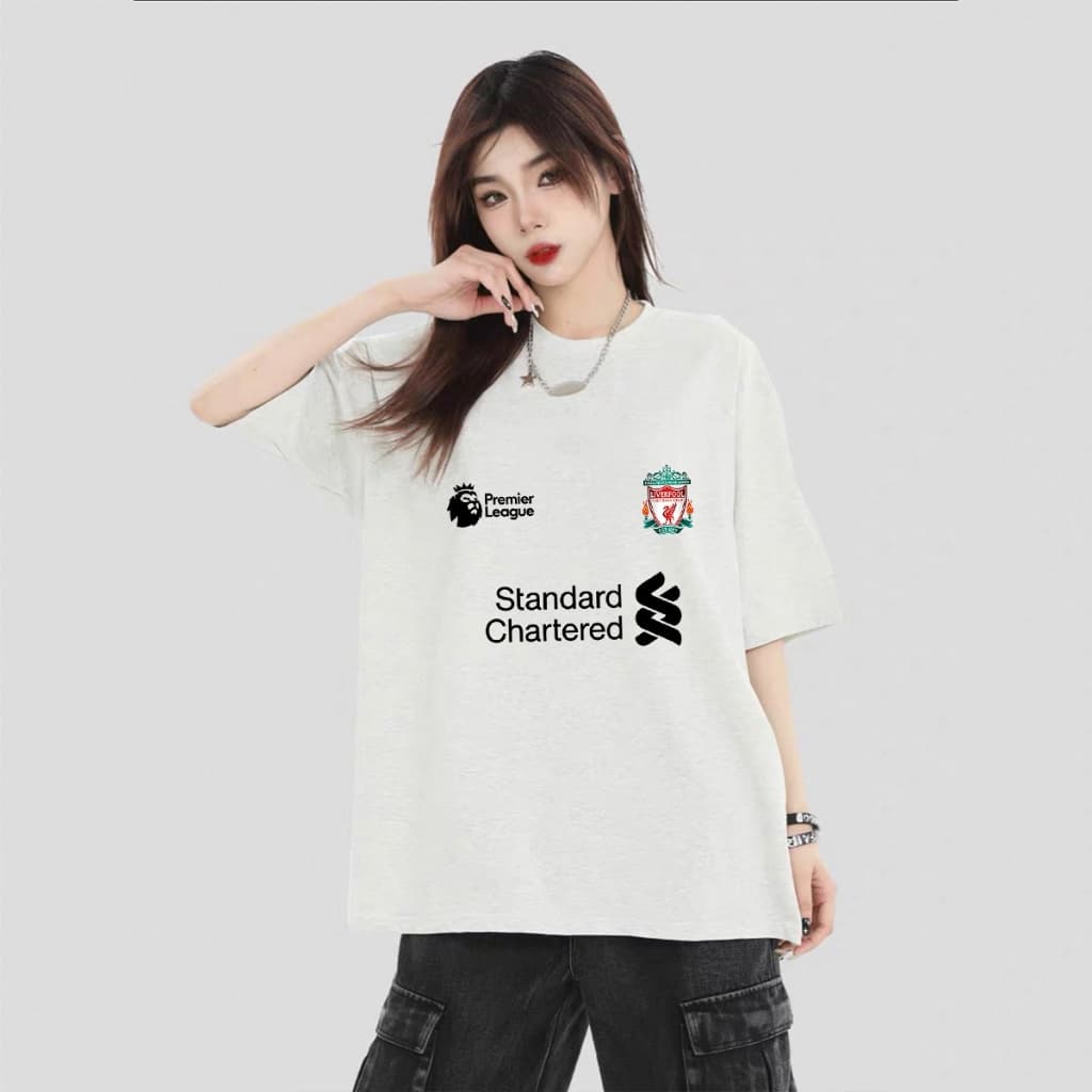 Q-1498 เสื้อยืดแถบไหล่3เส้น Unisex ทรงหลวม ผ้านิ่มสีสดใส ใส่แล้วดูดีมีสไตล์ ใส่ได้ทุกโอกาส รูปที่ 4