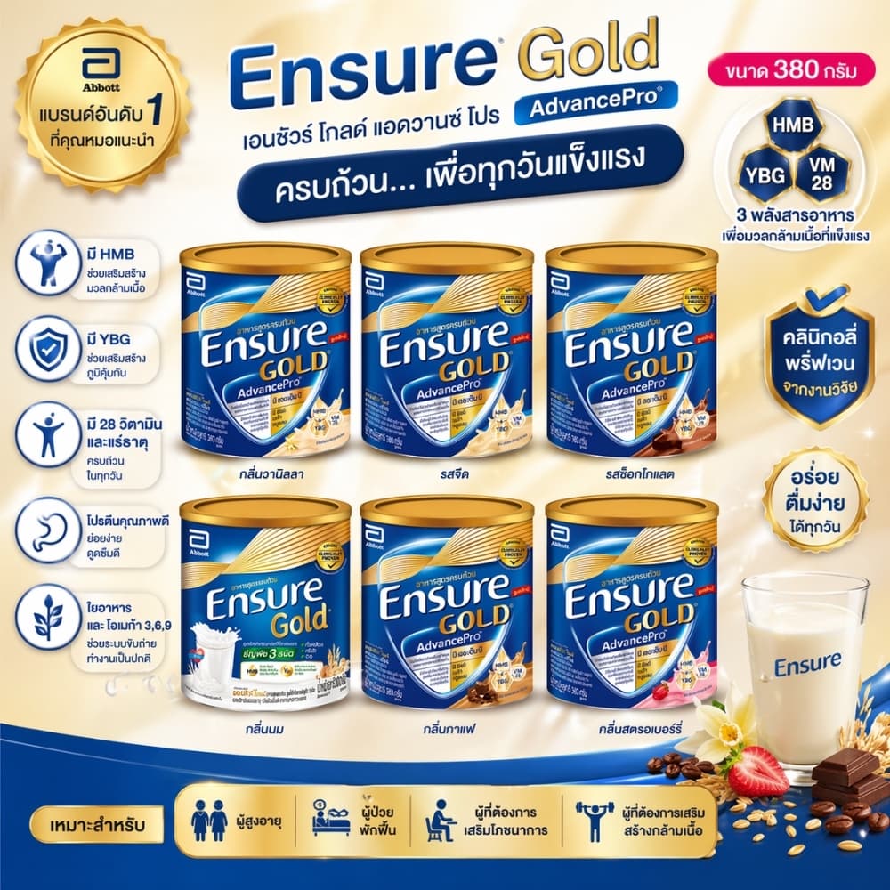 Ensure Gold Advance Pro เอนชัวร์ โกลด์ อาหารสูตรครบถ้วน เลือกสูตร รูปที่ 1