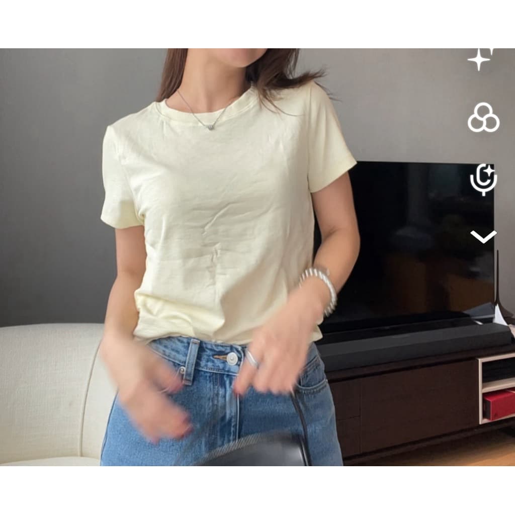 Blair round neck top Basicselected เสื้อยืดคอกลม เนื้อผ้า premium cotton รูปที่ 3