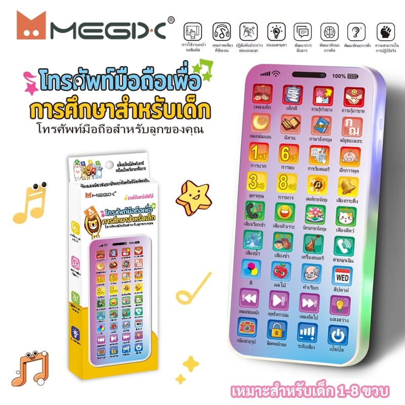 2026 รุ่นใหม่ Kid’sToy: ของเล่นมือถือสำหรับการศึกษาเด็กเล็กโดยเฉพาะ พร้อมเอฟเฟกต์แสงและเสียง มีปุ่มกดทั้งหมด 36 ปุ่ม รูปที่ 1