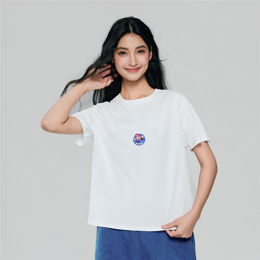 GIORDANO เสื้อยืดผู้หญิง Women's Sorona Boyfriend Printed Tee 05396300 รูปที่ 1