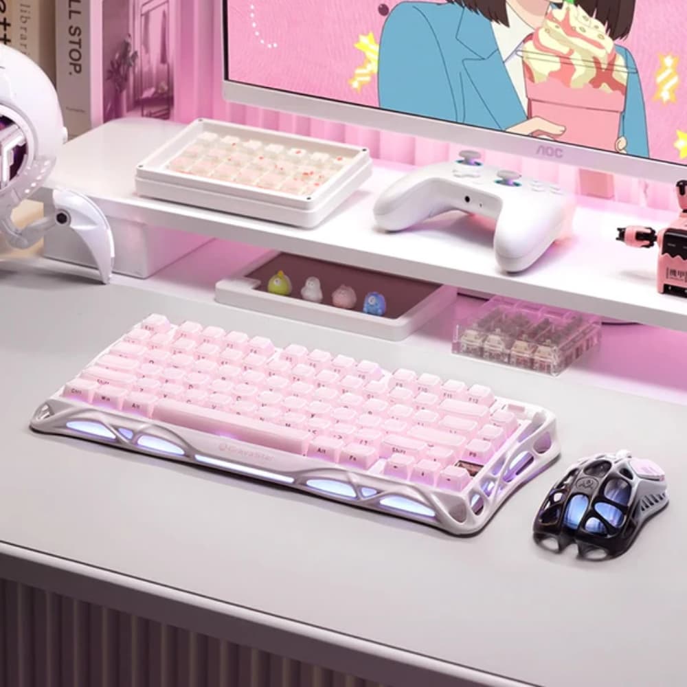 GravaStar Mercury K1 75% คีย์บอร์ดเกมมิ่งไร้สาย Wireless Mechanical Gaming Keyboard - SAKURA PINK รูปที่ 7