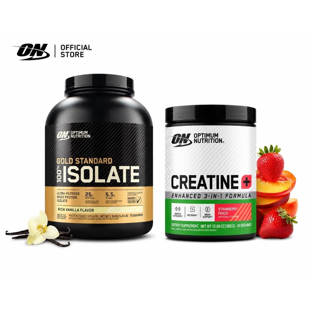 Optimum Nutrition Gold Standard Isolate Whey Protein 5.2 Ibs.+ Optimum Nutrition Creatine Strawberry Peach รูปที่ 2