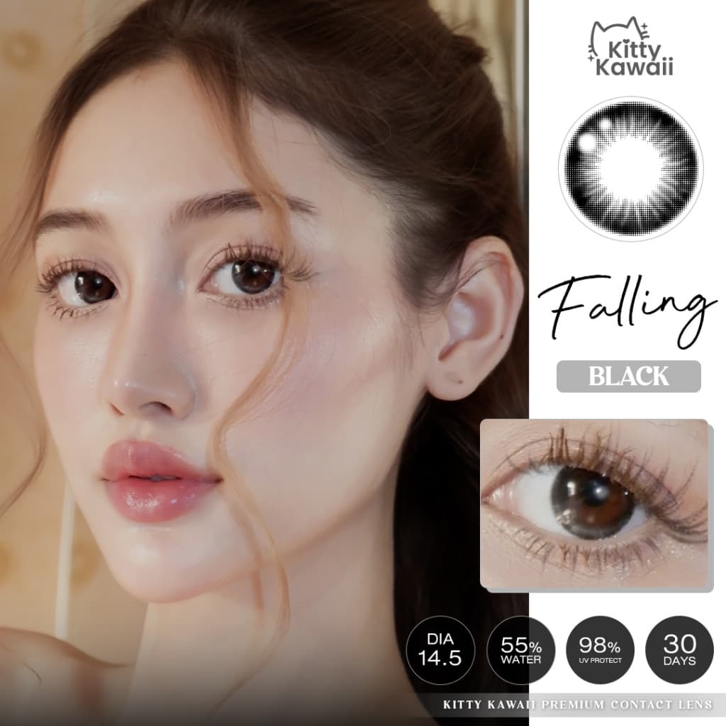 คอนแทคเลนส์ Falling Brown / Black ขนาดกลาง รูปที่ 2