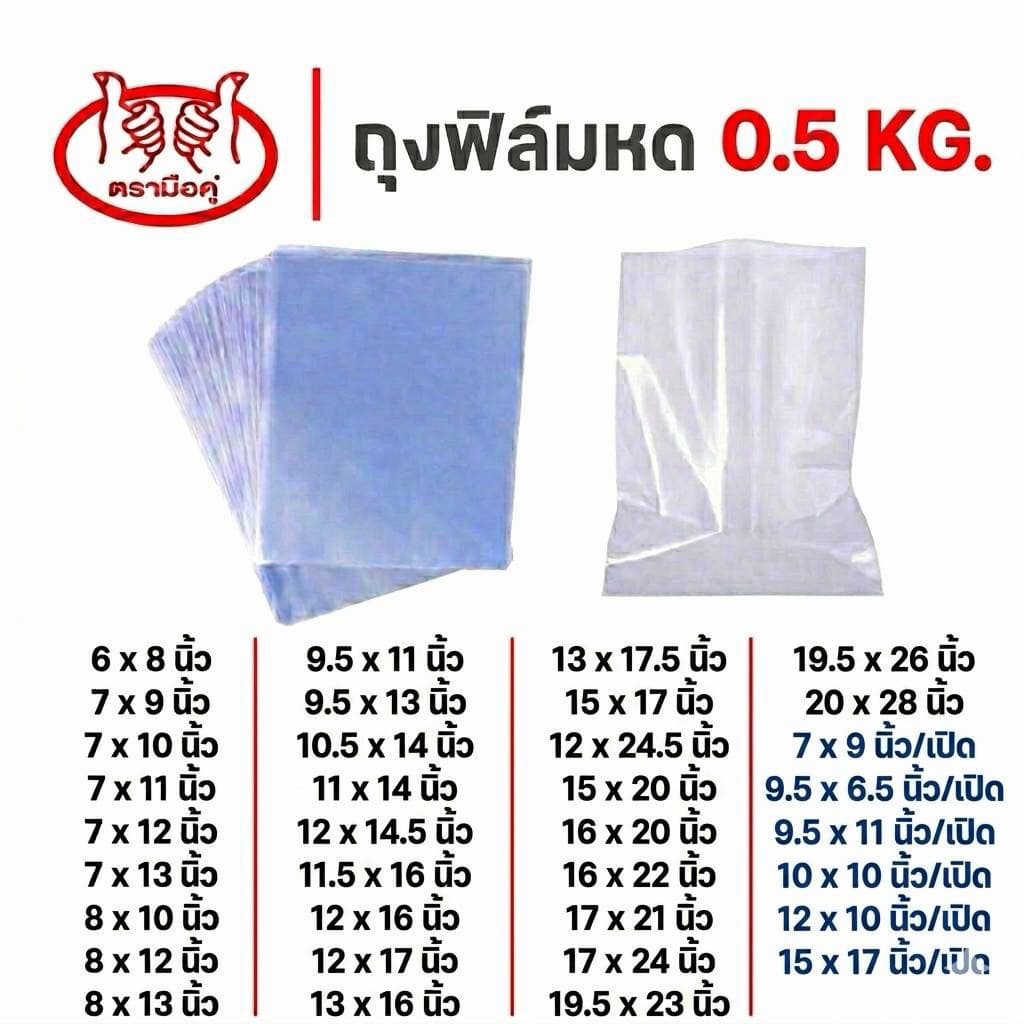 ฟิล์มหด ถุงฟิล์มหด PVC Shrink Film มีหลายขนาด ถุงหดหุ้มสินค้า คุณภาพโรงงาน ใช้กับเครื่องเป่าลมร้อน รูปที่ 2