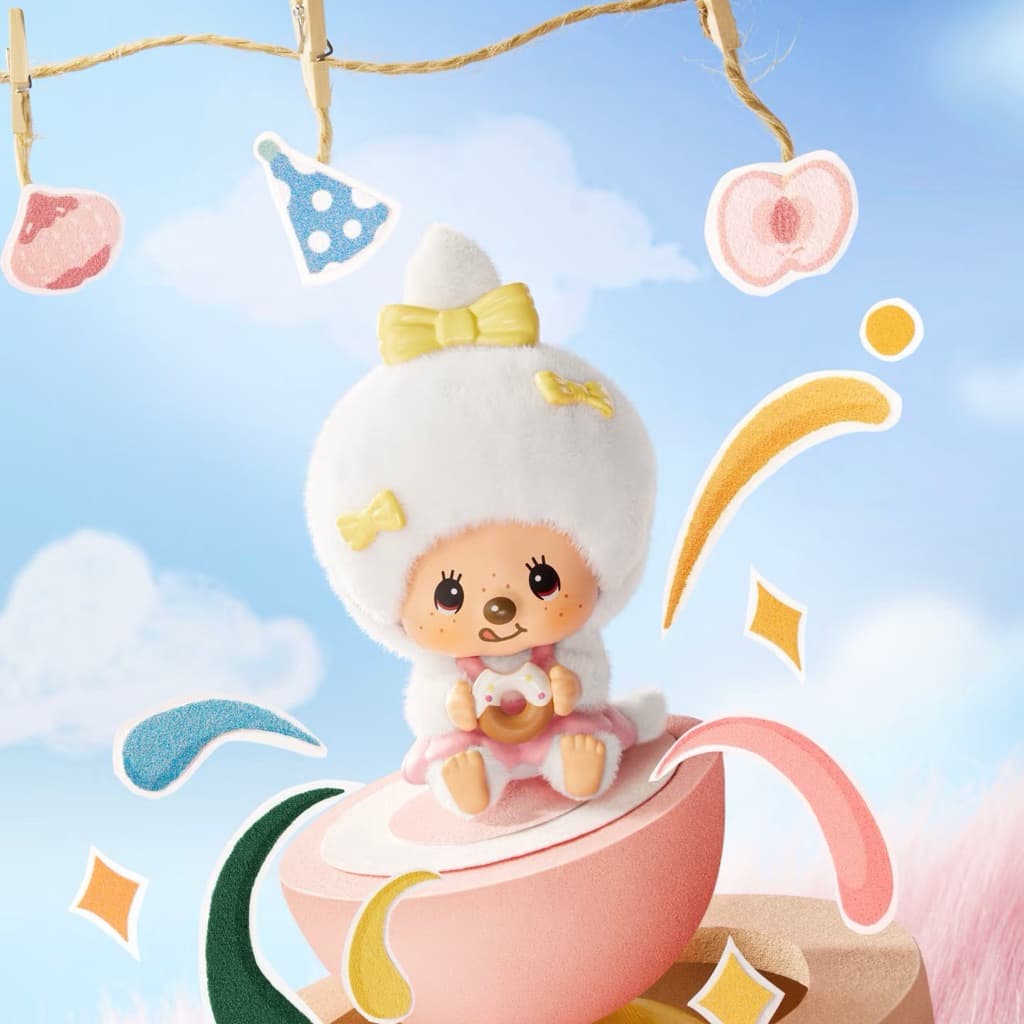 《1จุ่ม》Miniso x Monchhichi MonMon Farm Classic Coffeeพวงกุญแจม่อนชิชิเปลี่ยนหน้าได้ รูปที่ 4