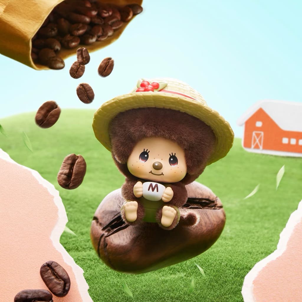 《1จุ่ม》Miniso x Monchhichi MonMon Farm Classic Coffeeพวงกุญแจม่อนชิชิเปลี่ยนหน้าได้ รูปที่ 2