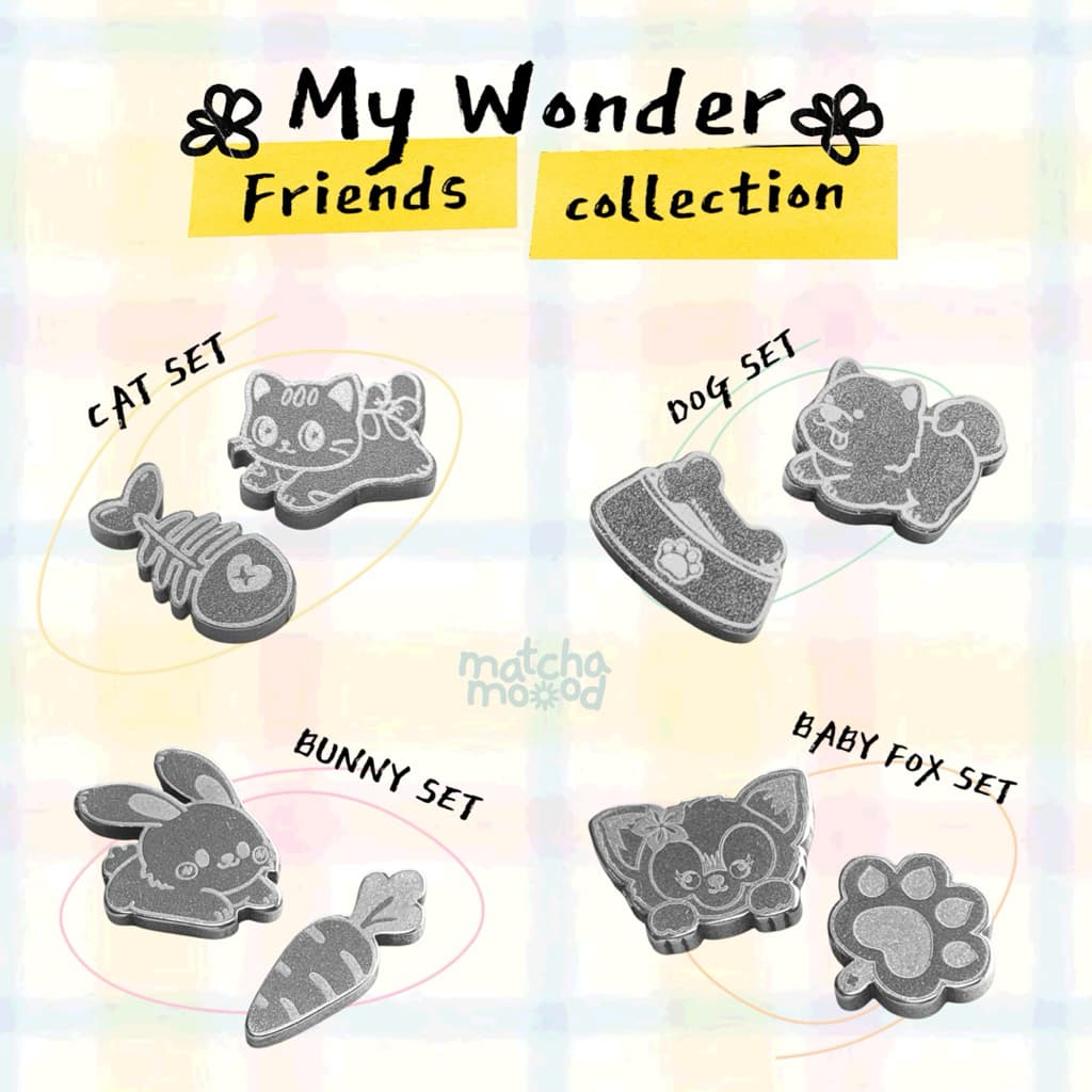 ลูกร่อนมัทฉะ My Wonder Friends - เซตลูกร่อนน่ารัก จับคู่ลายได้เอง รูปที่ 1