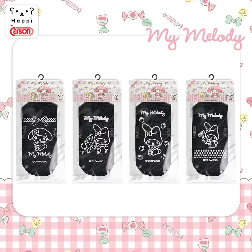 ถุงเท้าลายลิขสิทธิ์ Happi by Carson ลาย Mymelody ข้อสั้นมีกันลื่น รูปที่ 5