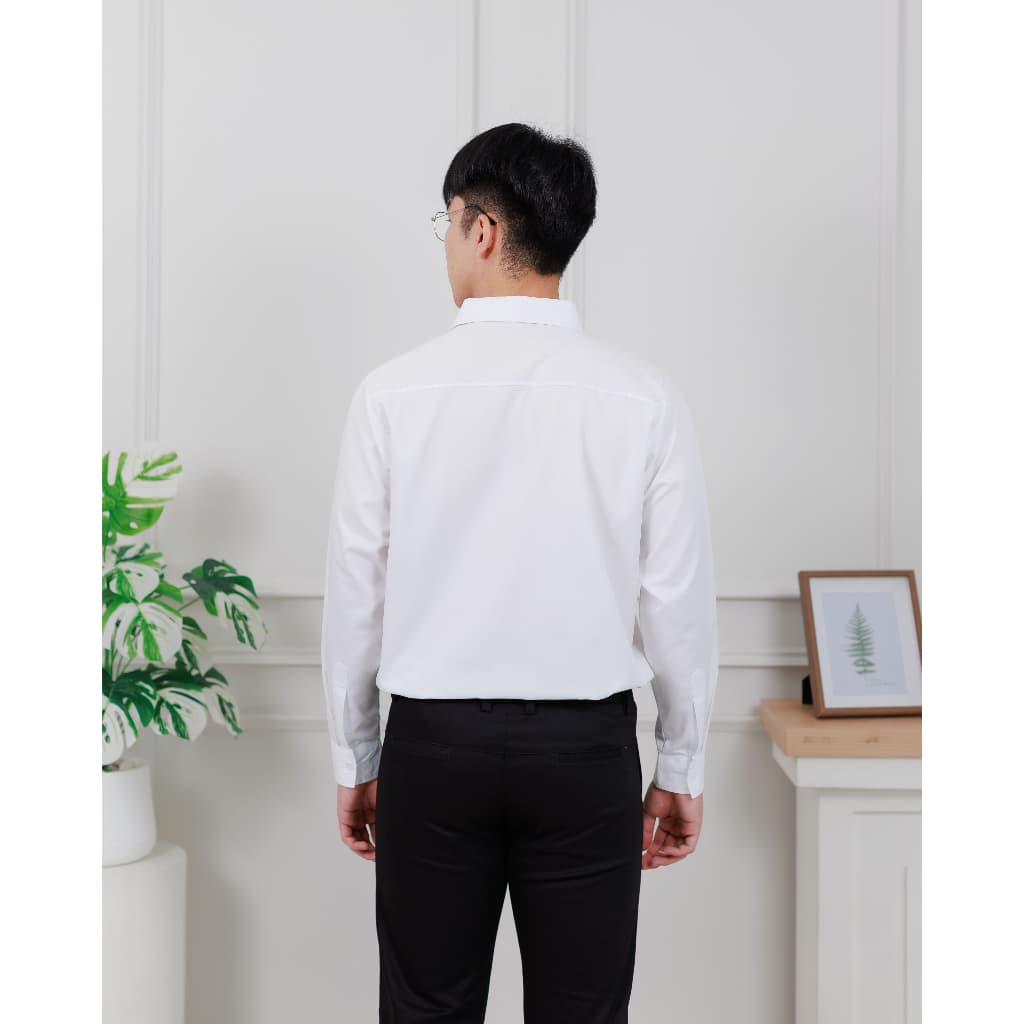 เสื้อเชิ้ตขาวแขนยาว ไซส์ อก 40 - 60 นิ้ว มีไซส์ใหญ่พิเศษ ผ้าทวิล ผ้าออกฟอต รูปที่ 7