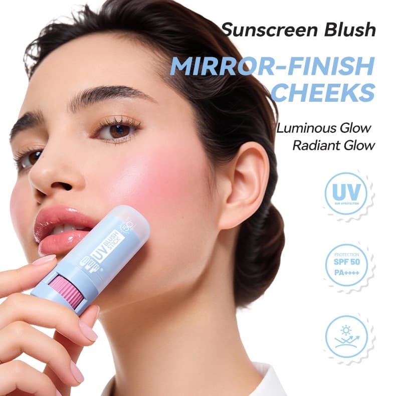 UV Blush Stick SPF50+ PA++++ บลัชกันแดด แก้มฉ่ำโกลว์ ติดทน 12 ชม. 5 สี 4g รูปที่ 2