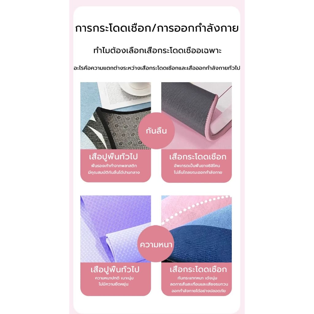 ANGTOP แผ่นรองกระโดดเชือก ไม่มีเสียงสำหรับใช้ในบ้าน เสื่อออกกำลังกายกันลื่น yoga mat เสื่อโยคะแบบหนา รูปที่ 6