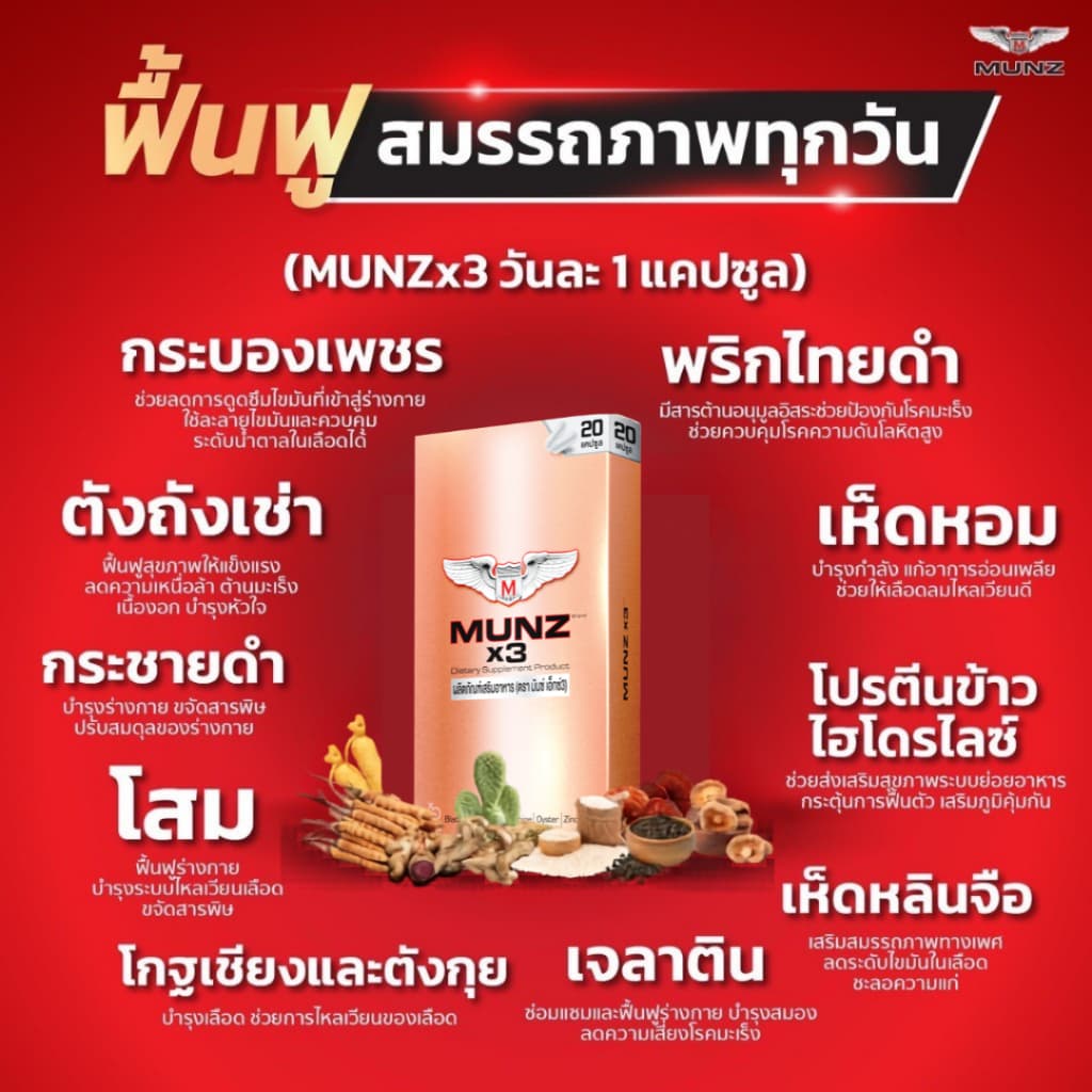 Munz X3 20 แคปซูล แถม Munz Filn โปรเด่นประจำเดือน กลับมาอีกครั้งตามคำเรียกร้อง รูปที่ 2