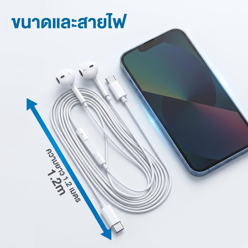 REMAX หูฟังมีสาย Type-C RM-702a สายยาว 1.2ม มีไมค์ปุ่มคอนโทรล รับประกัน 1 ปี รูปที่ 2